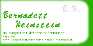bernadett weinstein business card